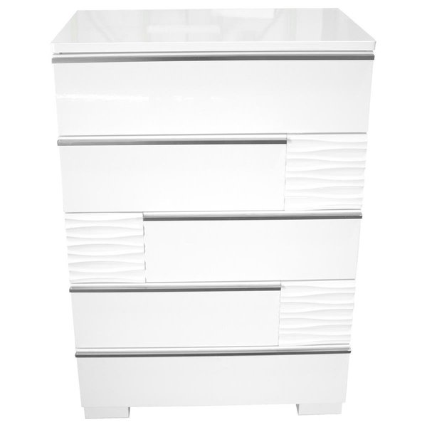 Best Master Furniture Best Master Furniture Athens 5 Drawer Chest Athens White Lacquer 5 Drawer Chest Athens 5 Drawer Chest
